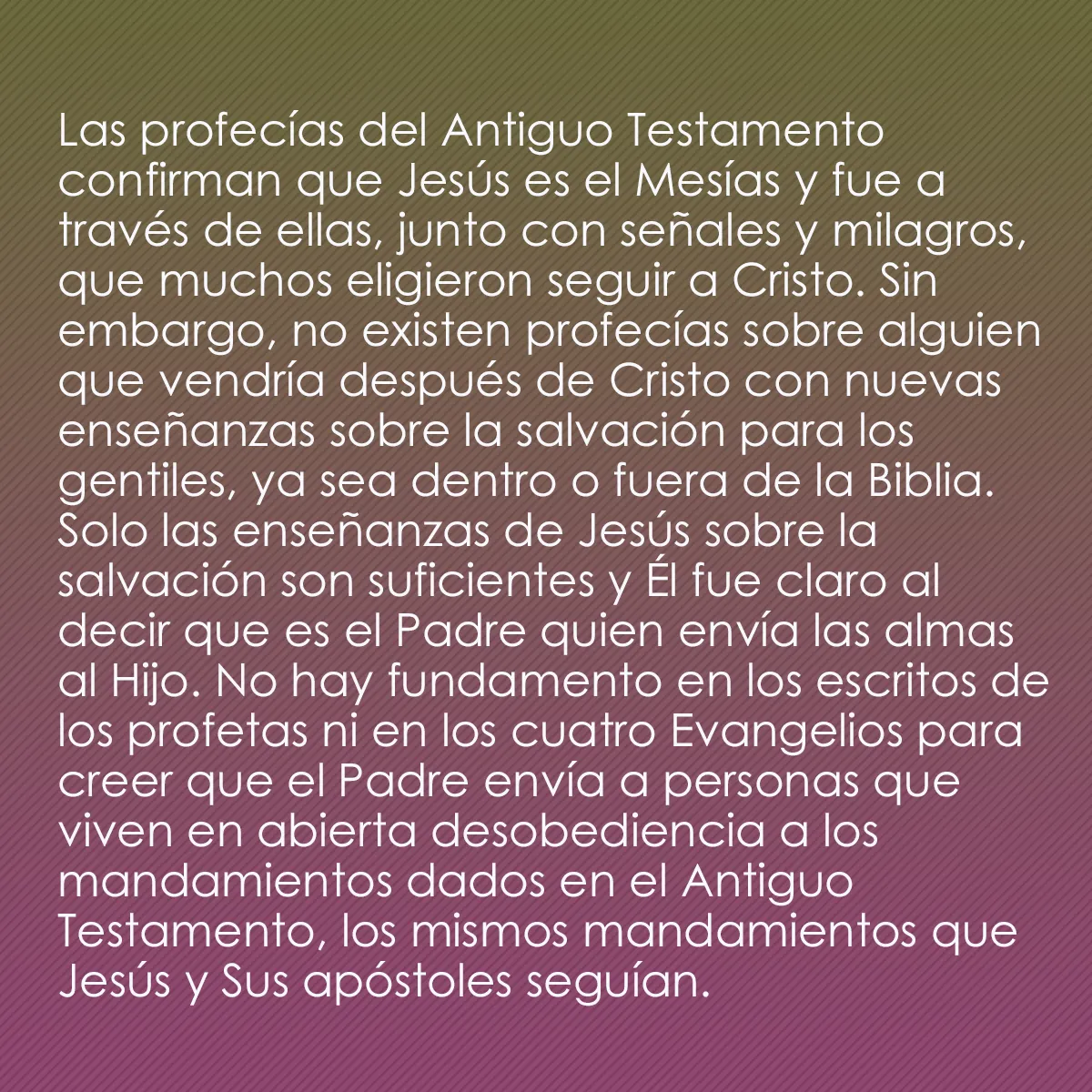 0006 - Post sobre la Ley de Dios: Las profecías del Antiguo Testamento confirman que...