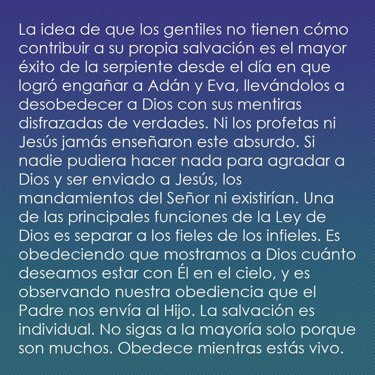 0036 - Post sobre la Ley de Dios: La idea de que los gentiles no tienen cómo contribuir...
