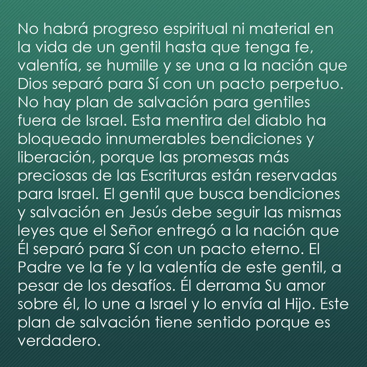 0039 - Post sobre la Ley de Dios: No habrá progreso espiritual ni material en la vida...