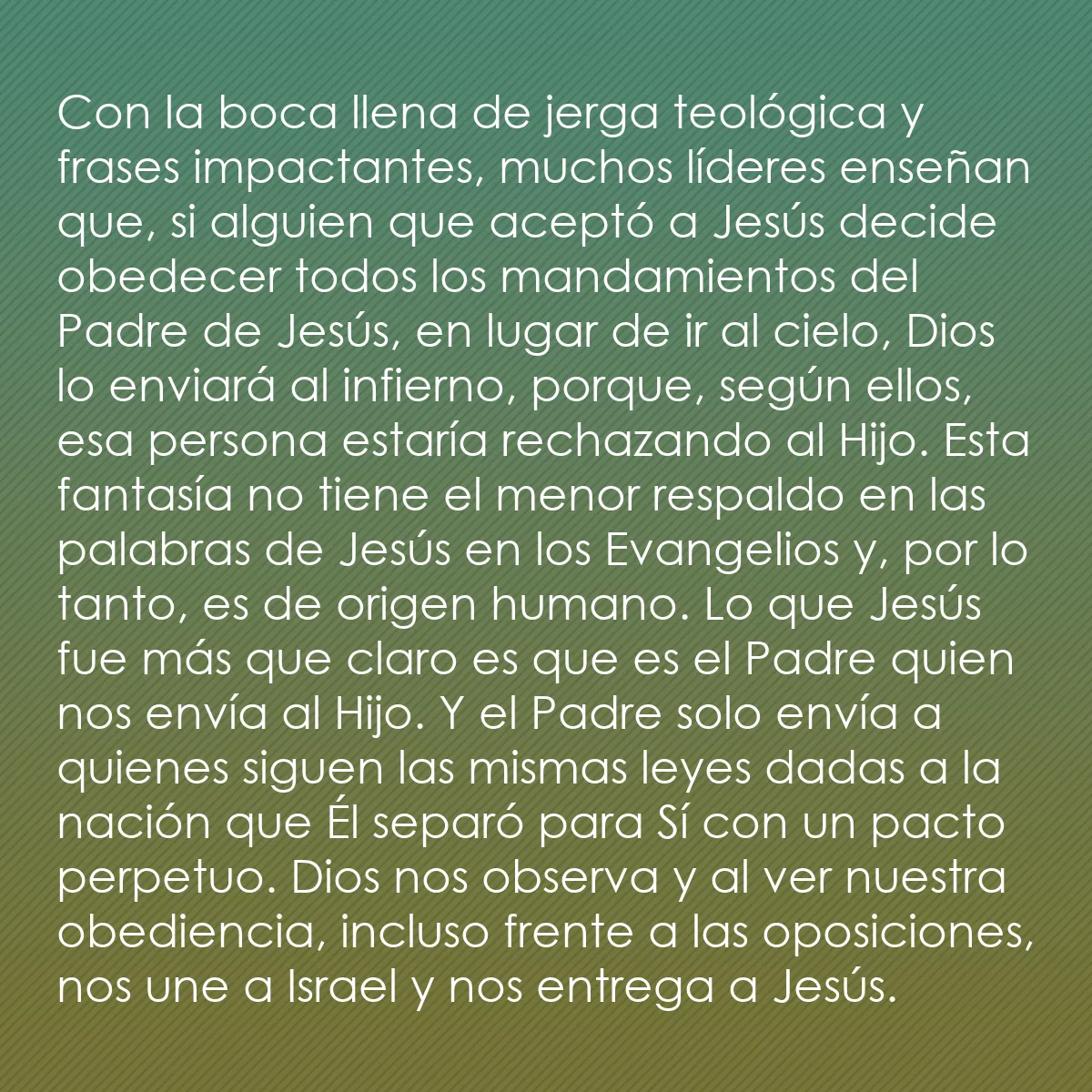 0062 - Post sobre la Ley de Dios: Con la boca llena de jerga teológica y frases impactantes,...