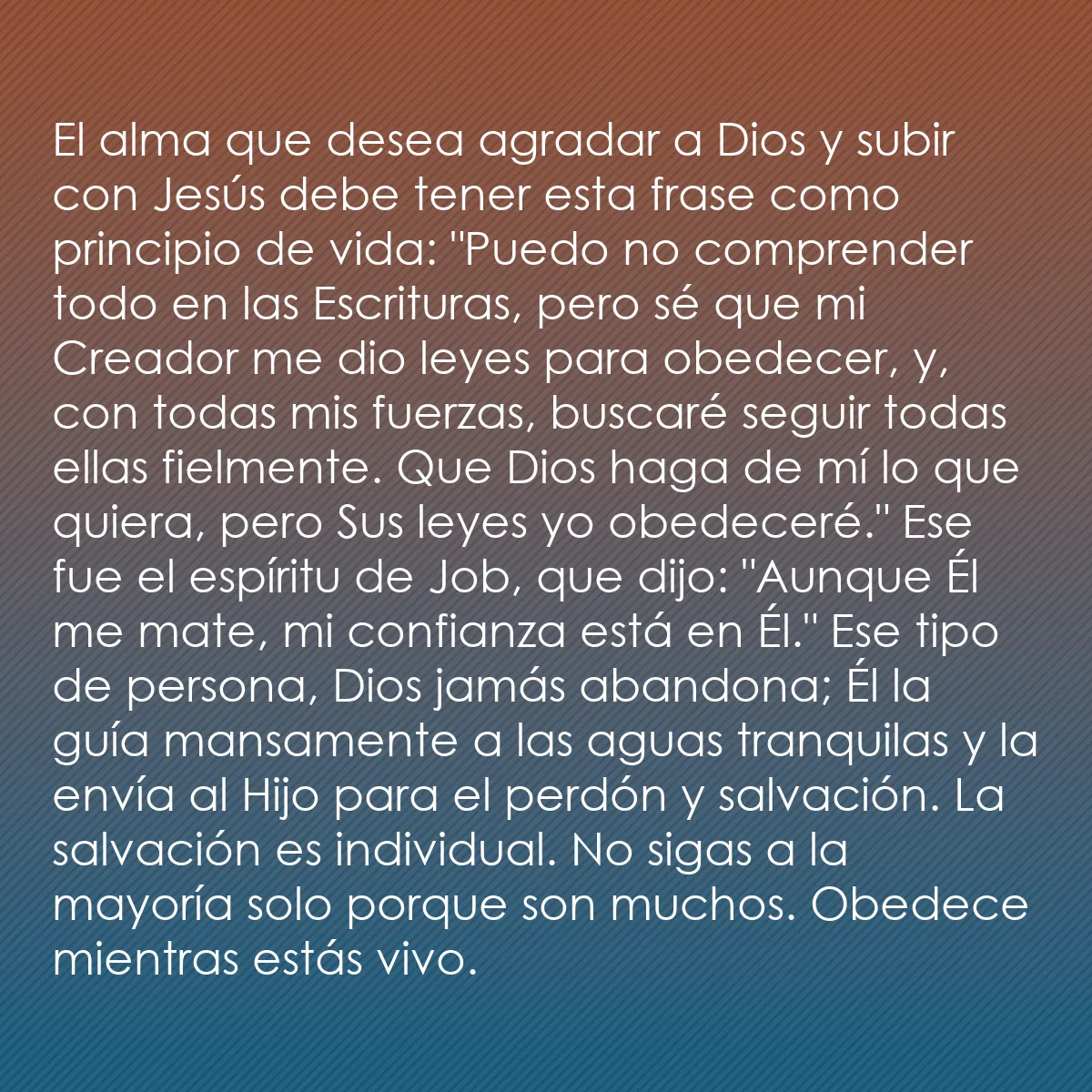 0091 - Post sobre la Ley de Dios: El alma que desea agradar a Dios y subir con Jesús...
