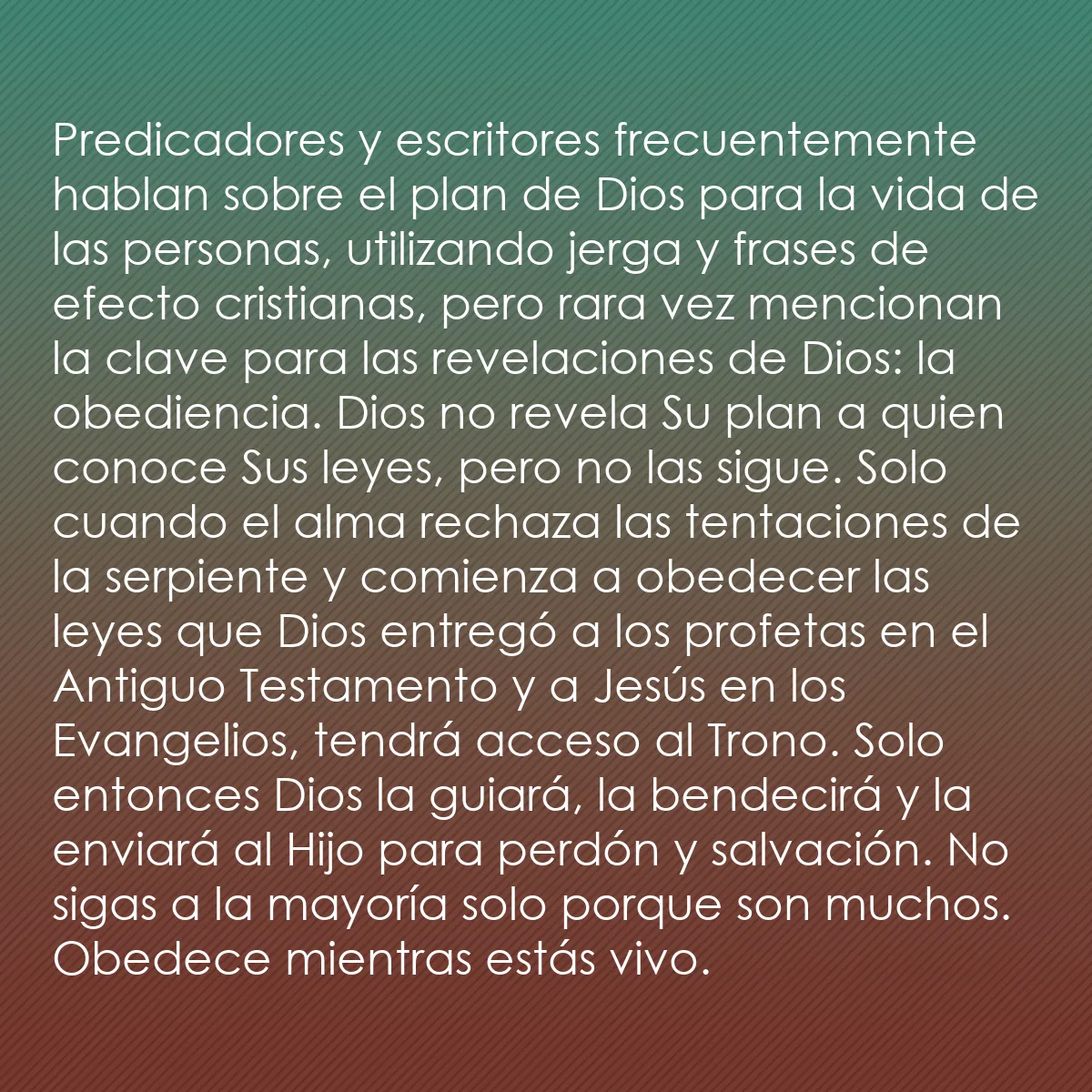 0092 - Post sobre la Ley de Dios: Predicadores y escritores frecuentemente hablan sobre...