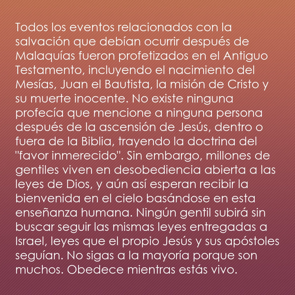0145 - Post sobre la Ley de Dios: Todos los eventos relacionados con la salvación que...