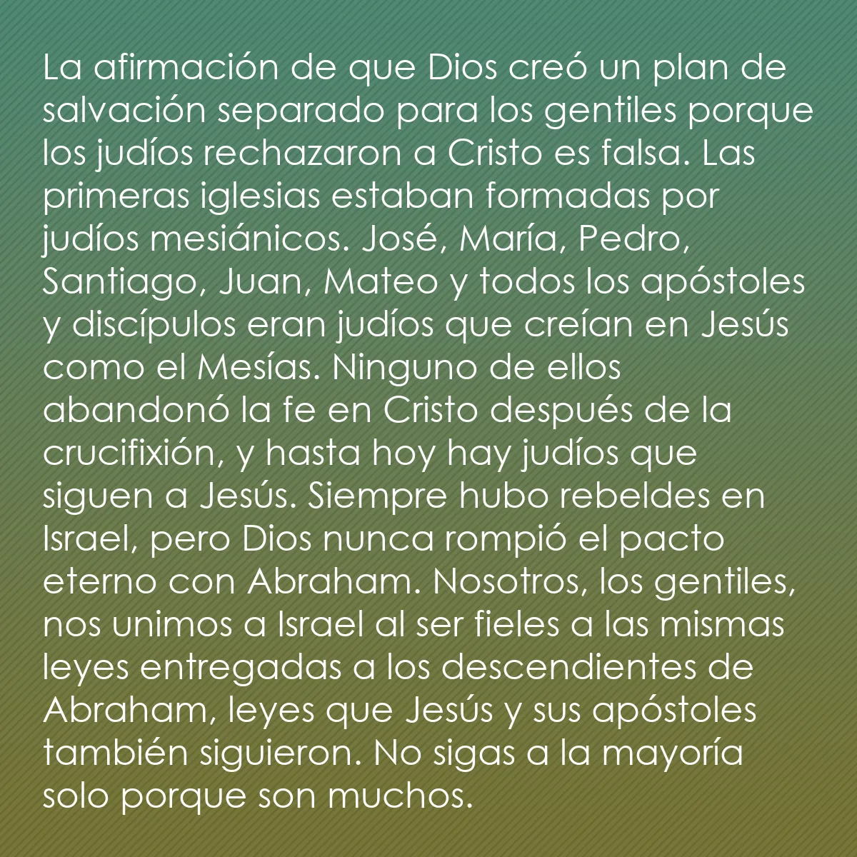 0162 - Post sobre la Ley de Dios: La afirmación de que Dios creó un plan de salvación...