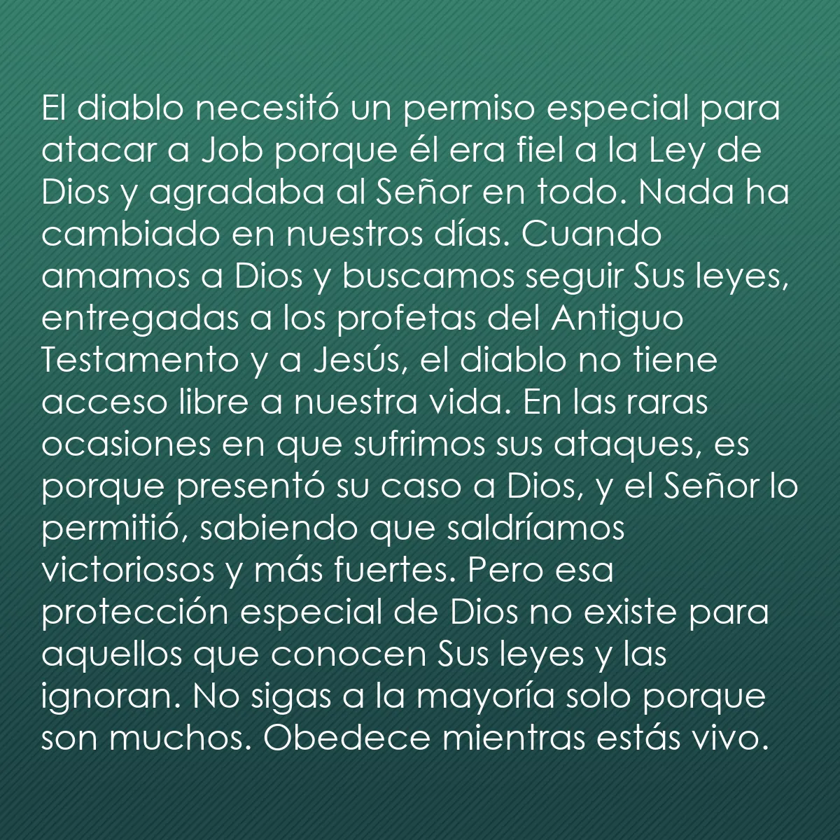 0199 - Post sobre la Ley de Dios: El diablo necesitó un permiso especial para atacar...