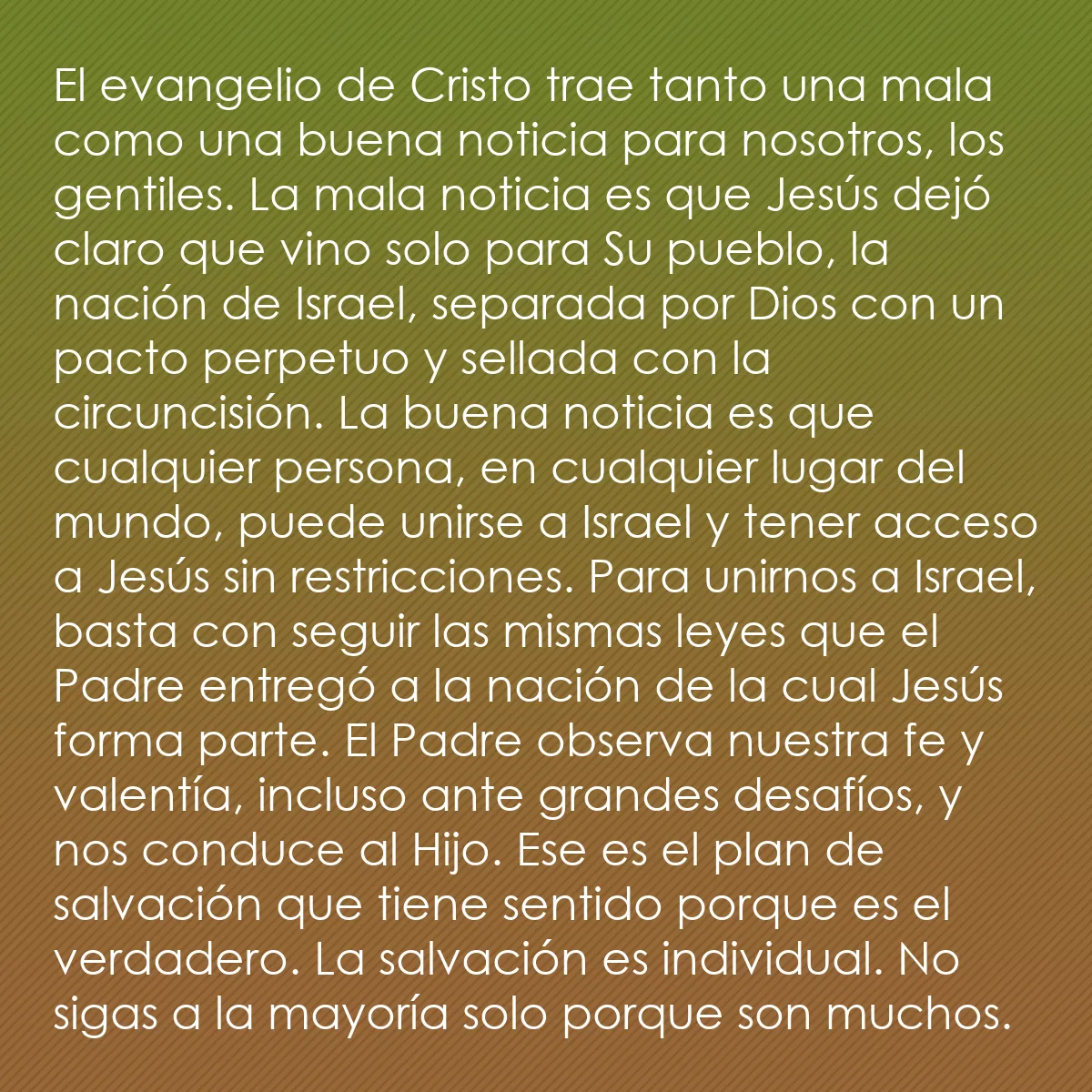 0208 - Post sobre la Ley de Dios: El evangelio de Cristo trae tanto una mala como una...
