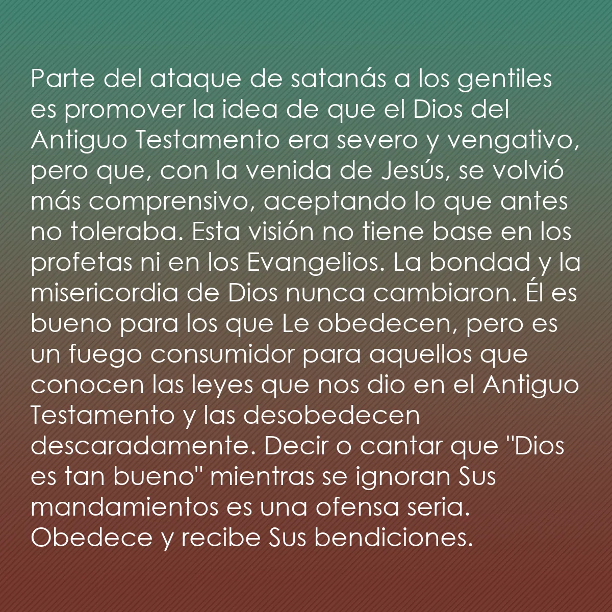 0252 - Post sobre la Ley de Dios: Parte del ataque de satanás a los gentiles es promover...
