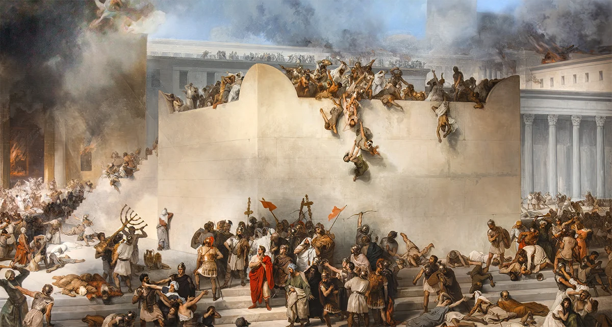 Pintura de Francesco Hayez que muestra la destrucción del Segundo Templo en el año 70 d.C.