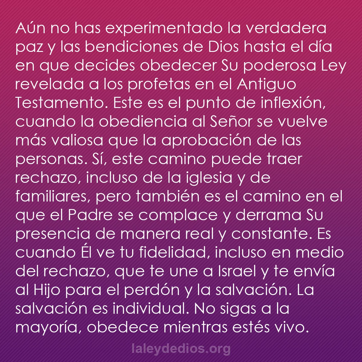 b0081 - Post sobre la Ley de Dios: Aún no has experimentado la verdadera paz y las bendiciones...