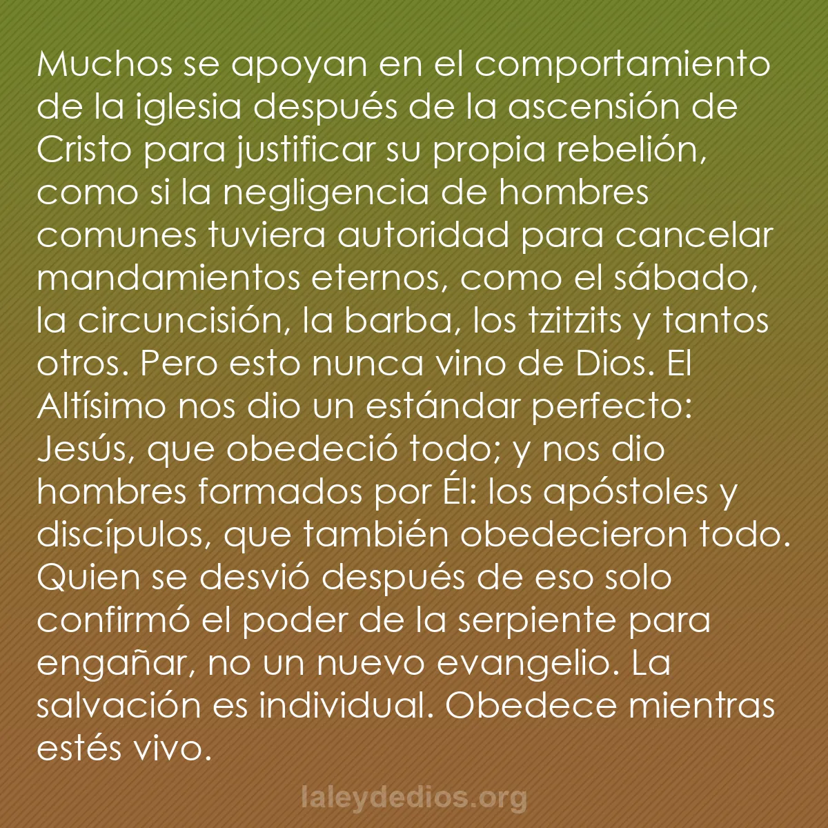 b0129 - Post sobre la Ley de Dios: Muchos se apoyan en el comportamiento de la iglesia después...