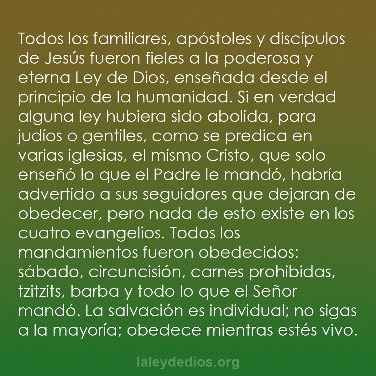 b0156 - Post sobre la Ley de Dios: Todos los familiares, apóstoles y discípulos de Jesús fueron...