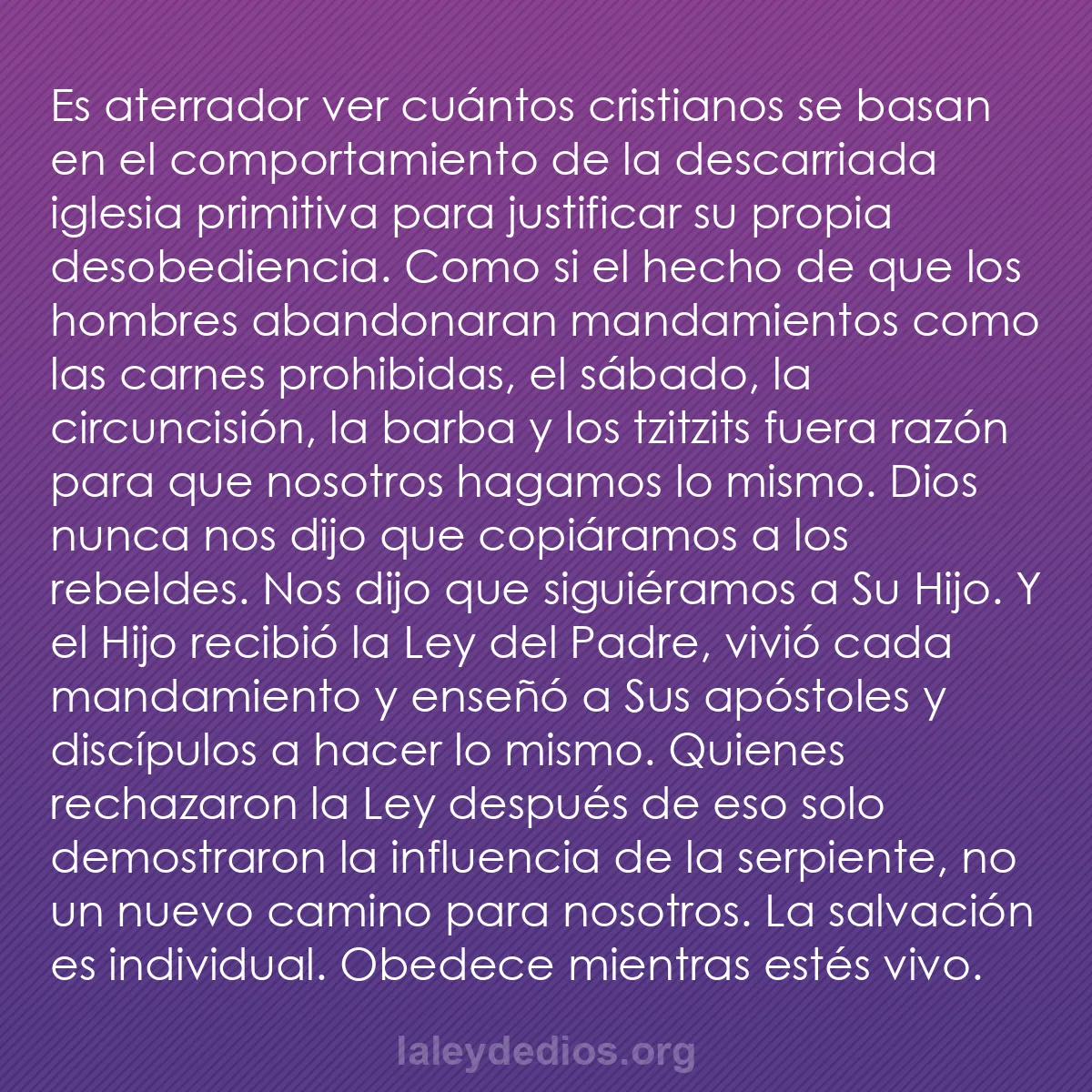 b0171 - Post sobre la Ley de Dios: Es aterrador ver cuántos cristianos se basan en el comportamiento...
