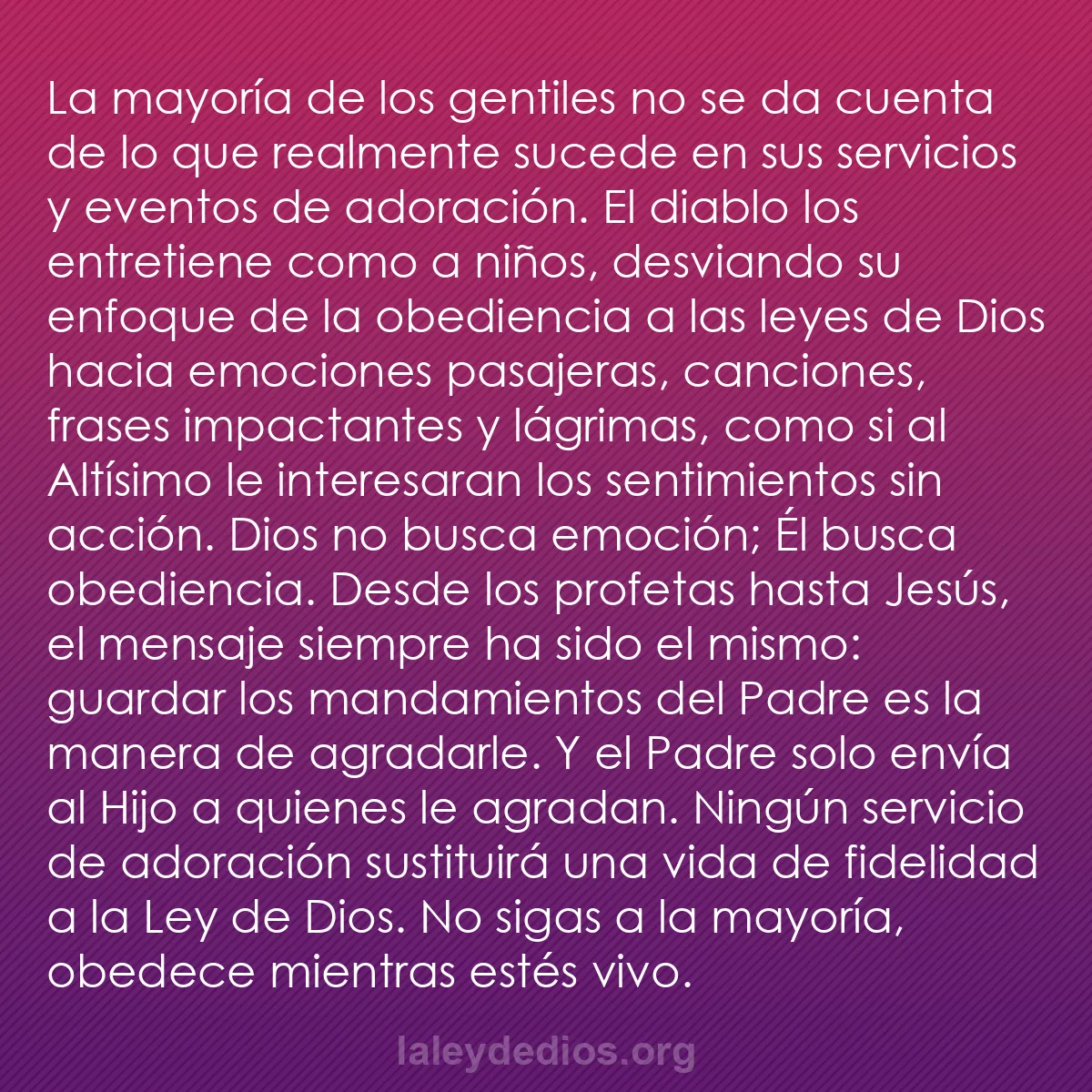 b0181 - Post sobre la Ley de Dios: La mayoría de los gentiles no se da cuenta de lo que realmente...