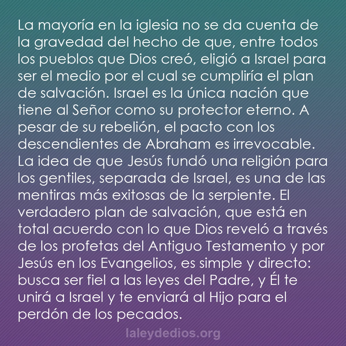 b0224 - Post sobre la Ley de Dios: La mayoría en la iglesia no se da cuenta de la gravedad del...