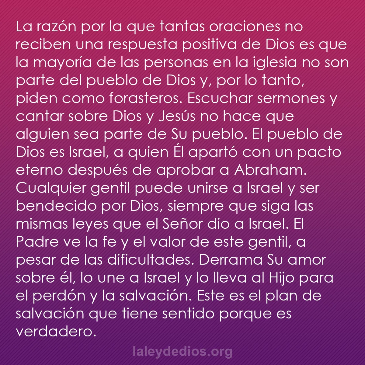 b0261 - Post sobre la Ley de Dios: La razón por la que tantas oraciones no reciben una respuesta...
