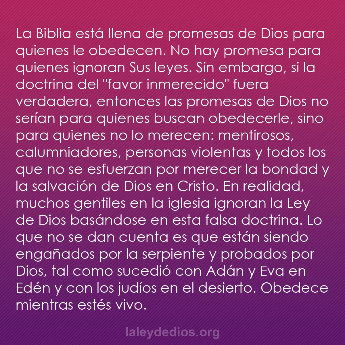 b0281 - Post sobre la Ley de Dios: La Biblia está llena de promesas de Dios para quienes le obedecen....