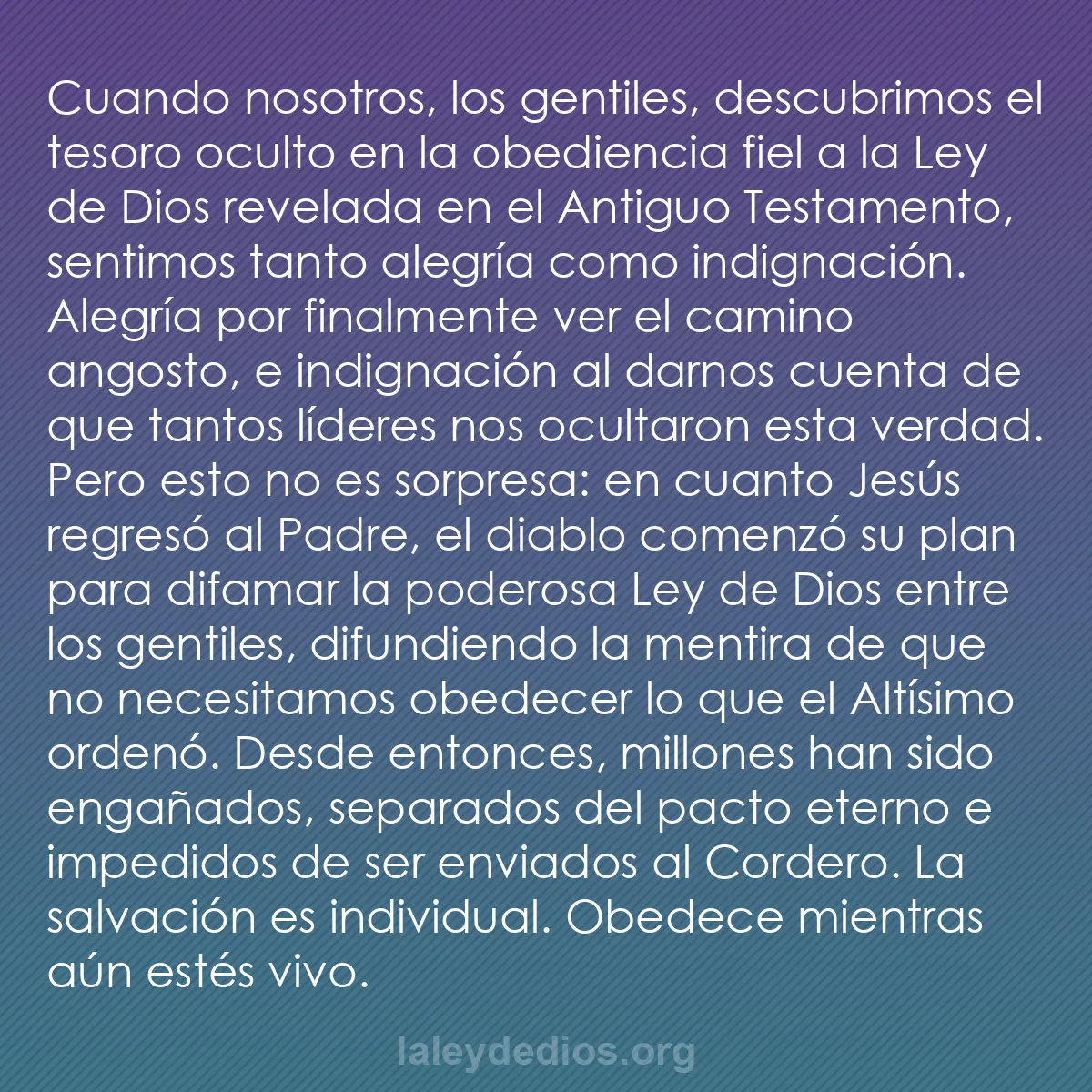 b0282 - Post sobre la Ley de Dios: Cuando nosotros, los gentiles, descubrimos el tesoro oculto...