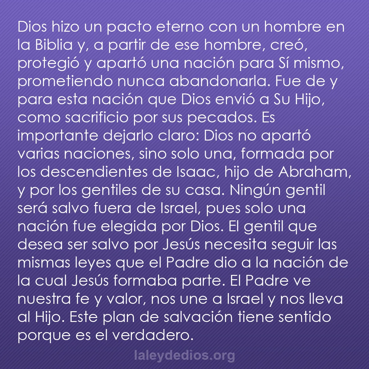 b0338 - Post sobre la Ley de Dios: Dios hizo un pacto eterno con un hombre en la Biblia y, a partir...