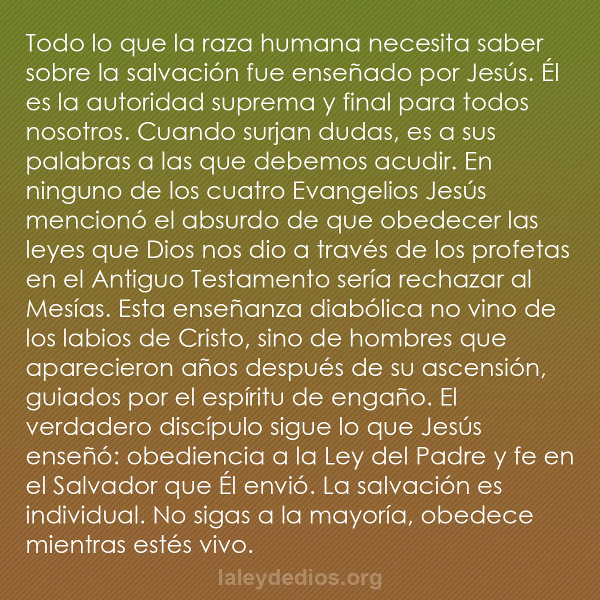 b0349 - Post sobre la Ley de Dios: Todo lo que la raza humana necesita saber sobre la salvación...
