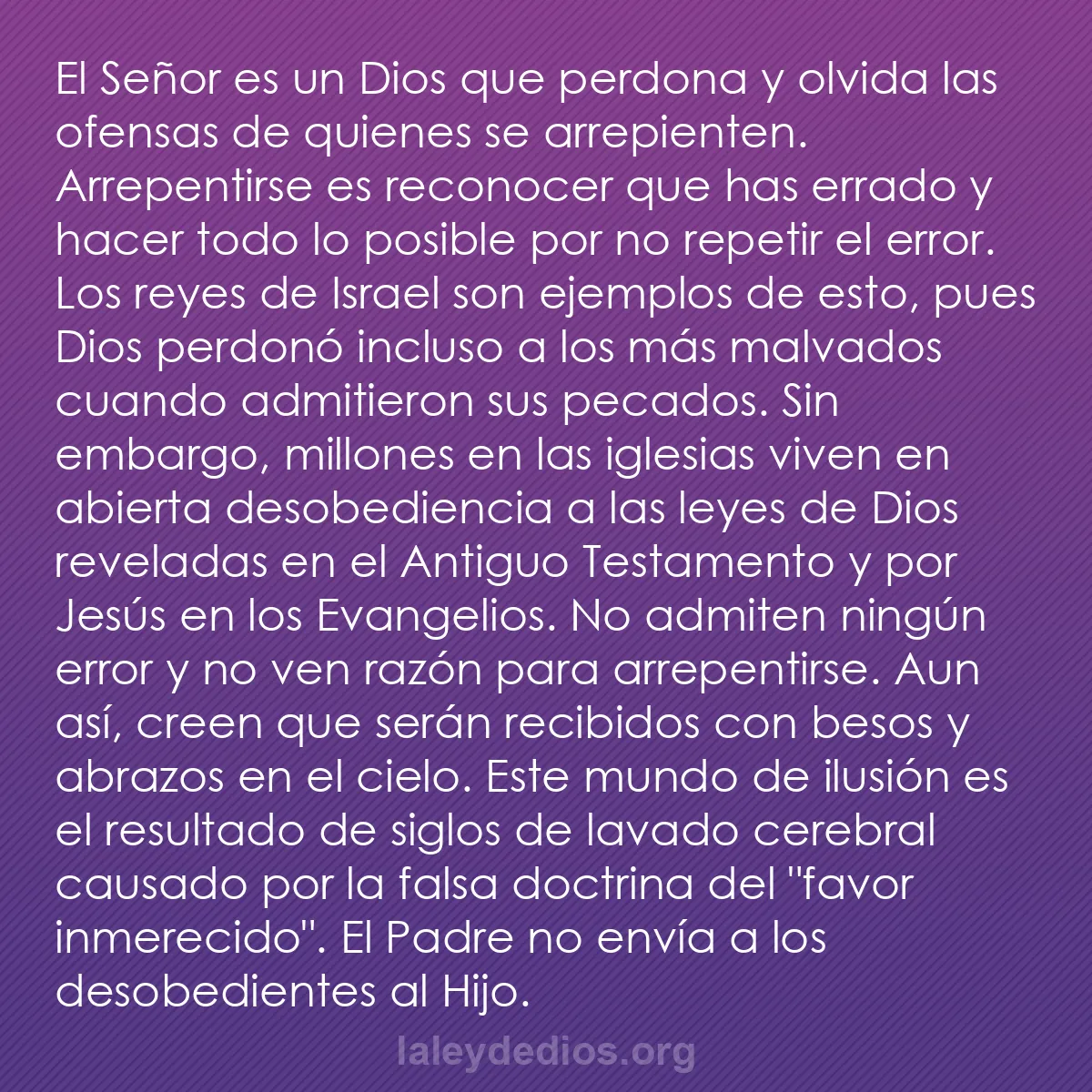 b0351 - Post sobre la Ley de Dios: El Señor es un Dios que perdona y olvida las ofensas de quienes...