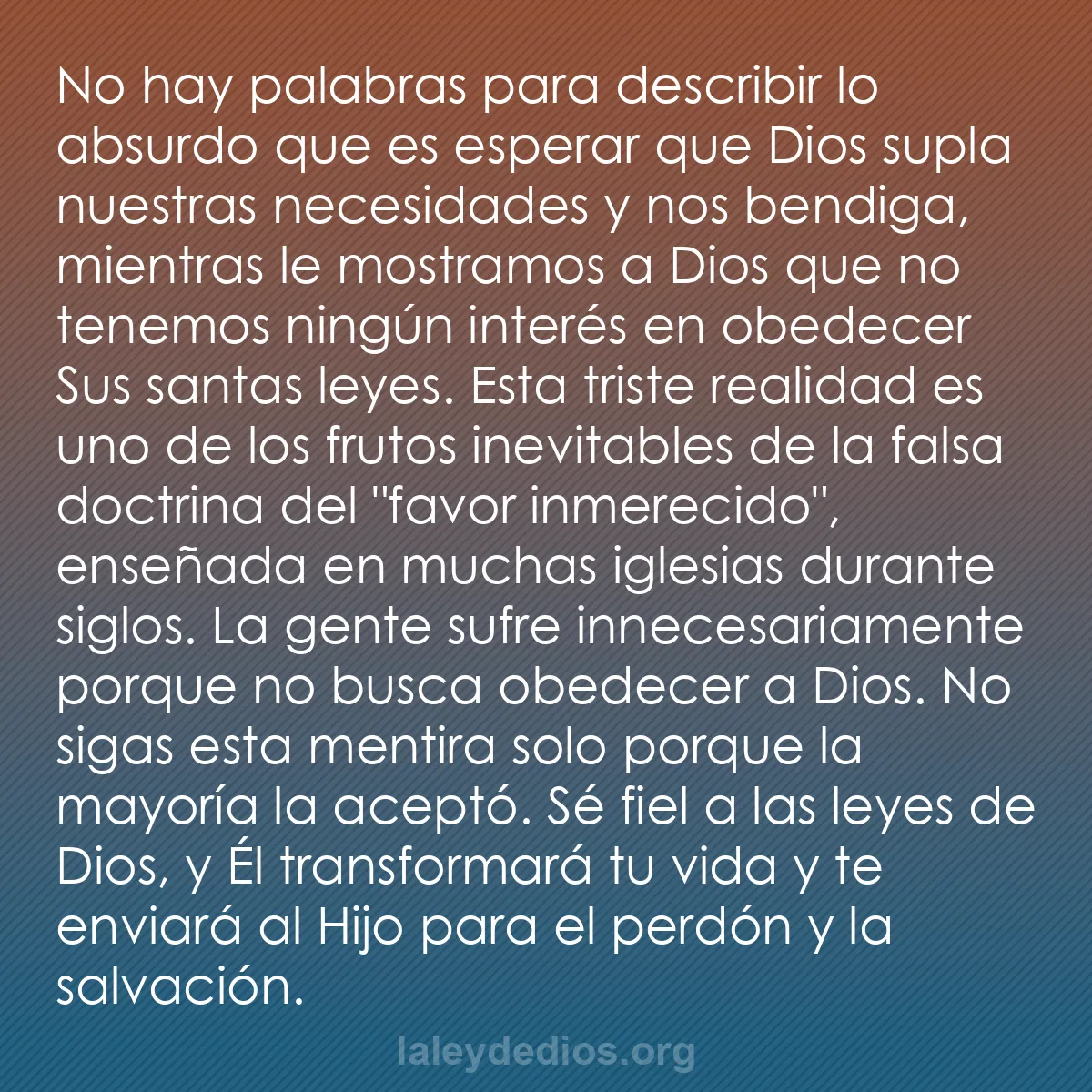 b0372 - Post sobre la Ley de Dios: No hay palabras para describir lo absurdo que es esperar que...