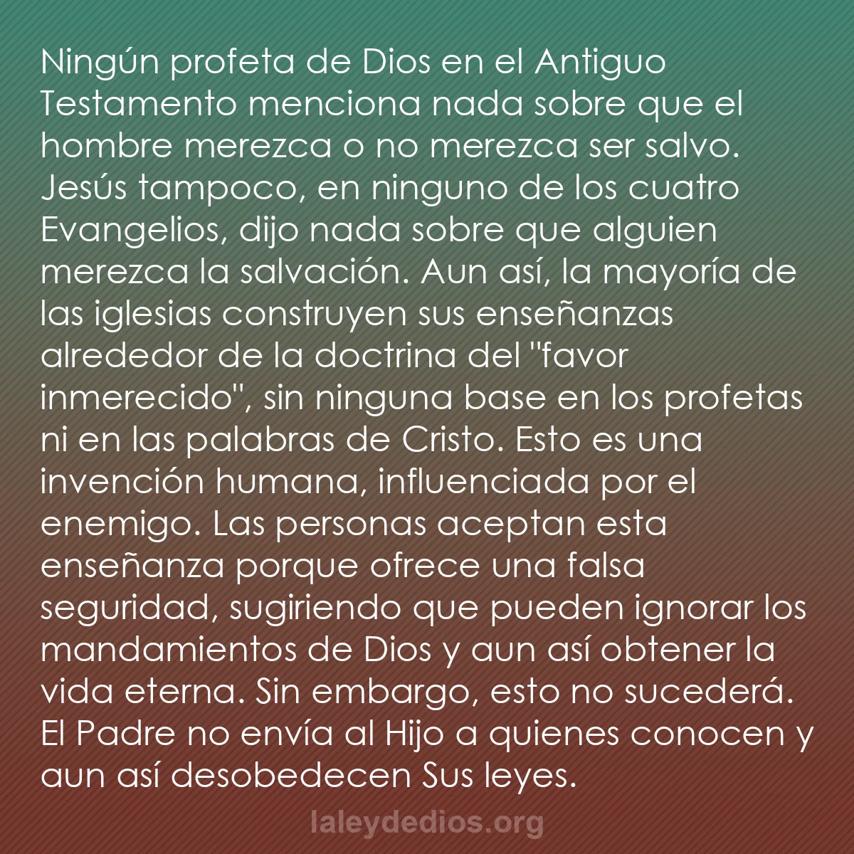 b0433 - Post sobre la Ley de Dios: Ningún profeta de Dios en el Antiguo Testamento menciona nada...