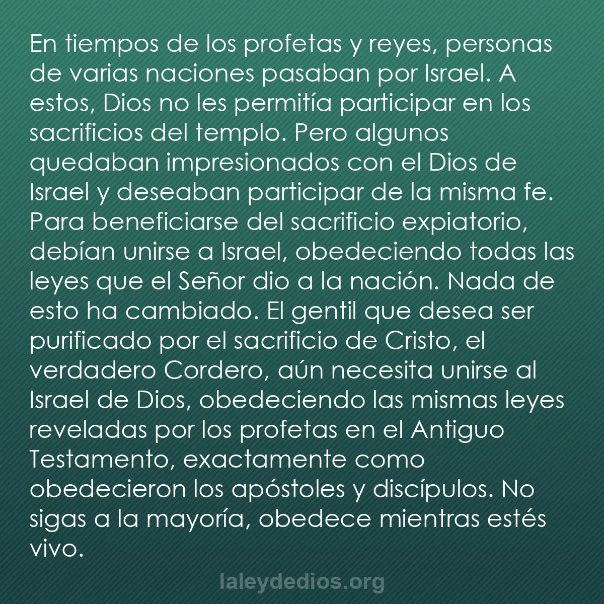 b0480 - Post sobre la Ley de Dios: En tiempos de los profetas y reyes, personas de varias naciones...