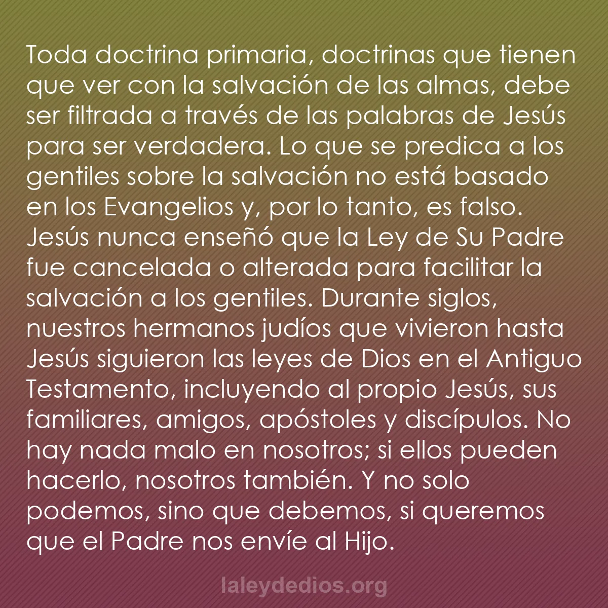 b0508 - Post sobre la Ley de Dios: Toda doctrina primaria, doctrinas que tienen que ver con la...