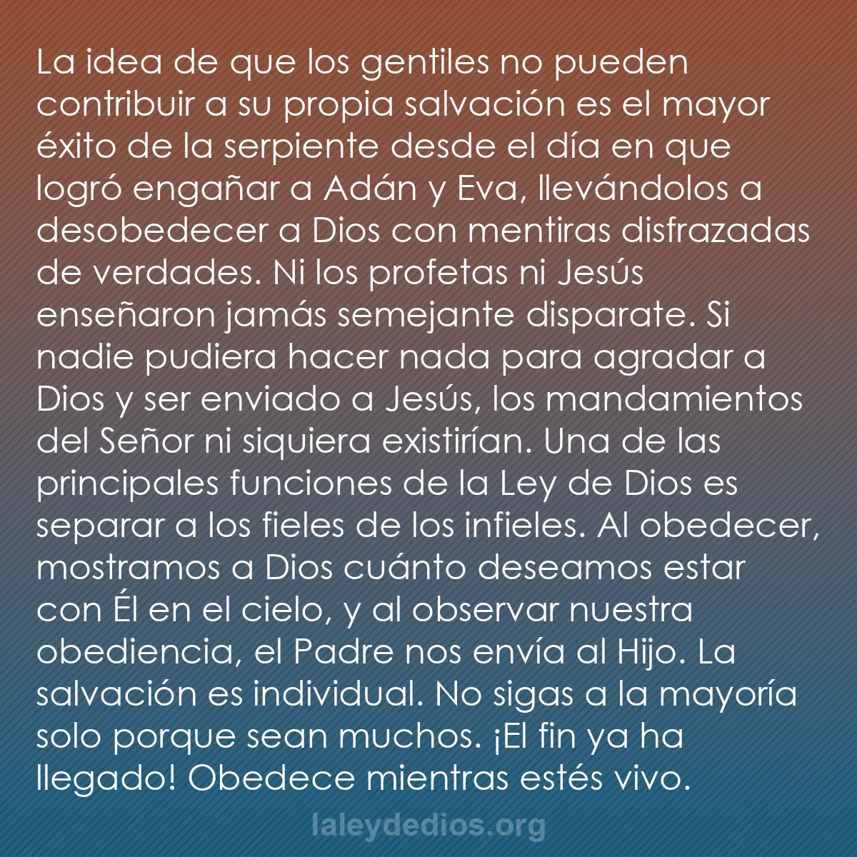 b0512 - Post sobre la Ley de Dios: La idea de que los gentiles no pueden contribuir a su propia...