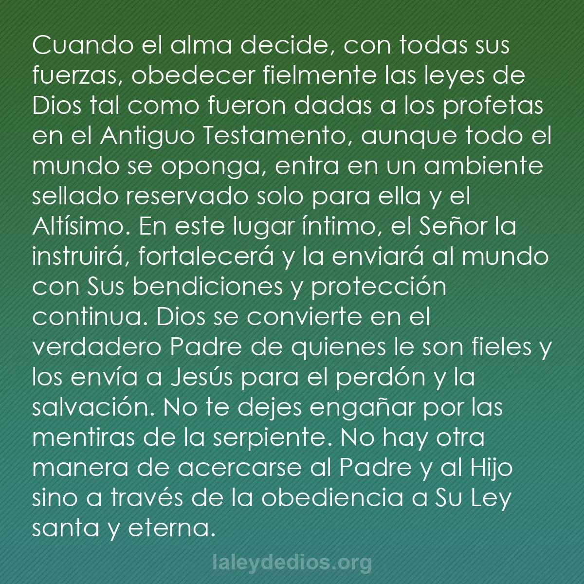 b0550 - Post sobre la Ley de Dios: Cuando el alma decide, con todas sus fuerzas, obedecer fielmente...