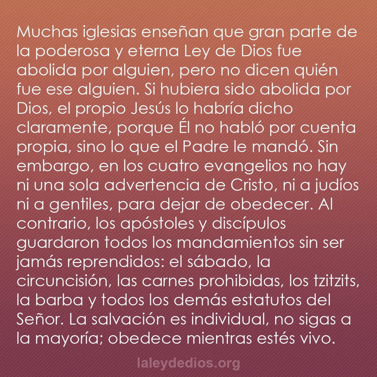 b0586 - Post sobre la Ley de Dios: Muchas iglesias enseñan que gran parte de la poderosa y eterna...